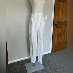 NWT vintage Ellen Tracy white linen trousers coastal grandmother clean girl